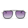 Voyage Select Wayfarer Sunglasses (Light Purple & Clear Lens | Black & Silver Frame - SLPMG6259)