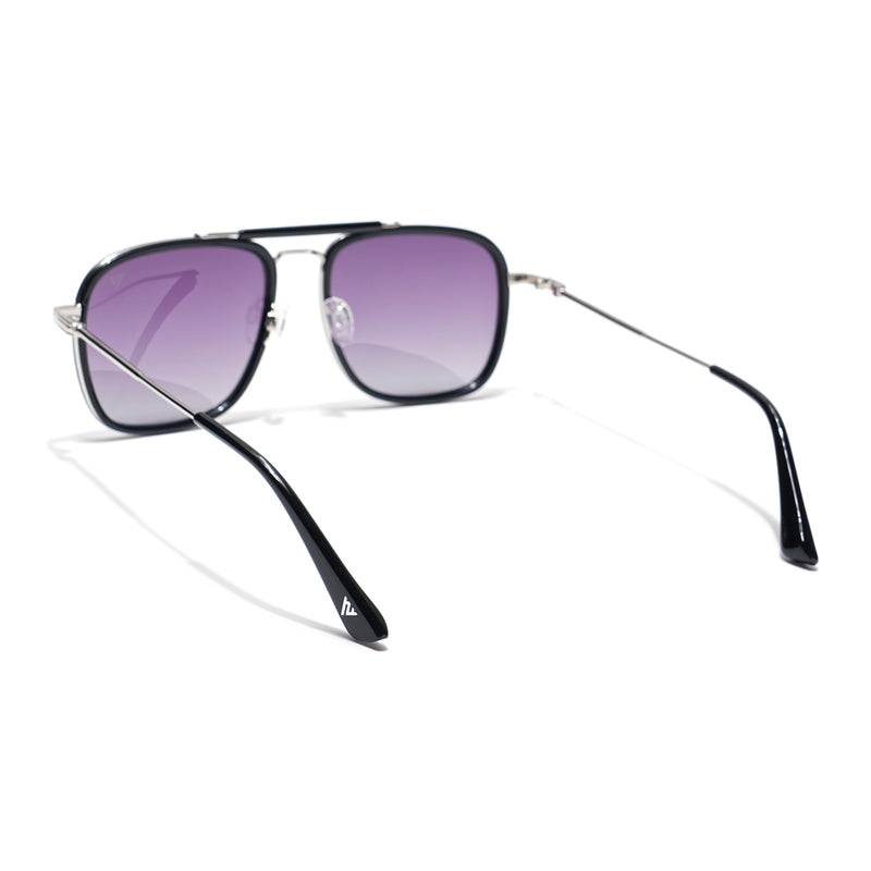 Voyage Select Wayfarer Sunglasses (Light Purple & Clear Lens | Black & Silver Frame - SLPMG6259)