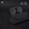 Grey Polarized Round Sunglasses - PMG4139