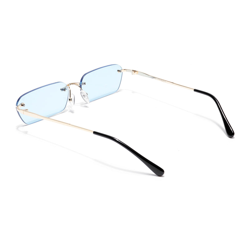 Underdog | Blue Rimless Rectangle Sunglasses MG3788