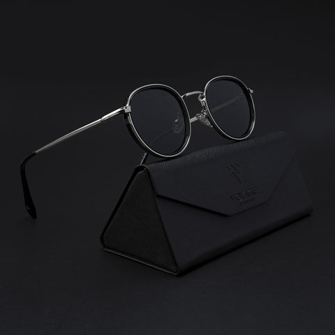 Round Polarized Sunglasses (Green Lens | Silver Frame - PMG5856)