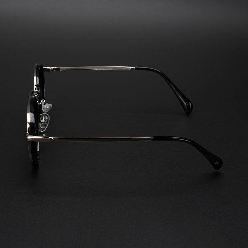 Round Polarized Sunglasses (Green Lens | Silver Frame - PMG5856)