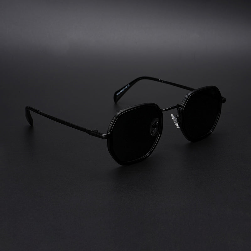 Cubix | Geometric Black Polarized Sunglasses | Black Lens - PMG5851