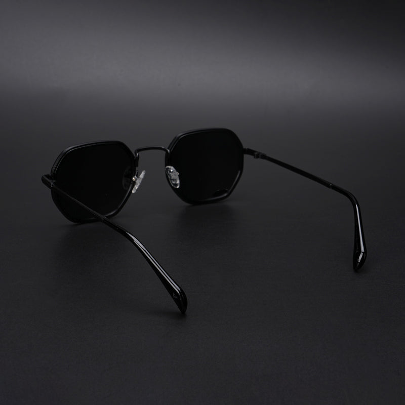 Cubix | Geometric Black Polarized Sunglasses | Black Lens - PMG5851