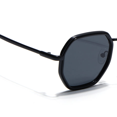 Cubix | Geometric Black Polarized Sunglasses | Black Lens - PMG5851