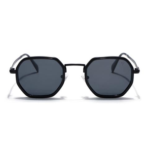 Cubix | Geometric Black Polarized Sunglasses | Black Lens - PMG5851