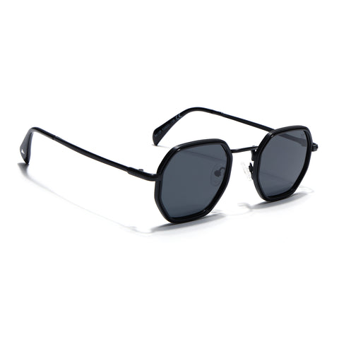 Cubix | Geometric Black Polarized Sunglasses | Black Lens - PMG5851