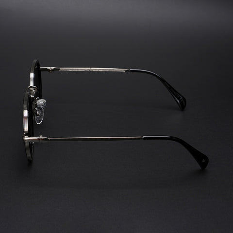 Cubix | Geometric Silver Polarized Sunglasses | Black Lens - PMG5852