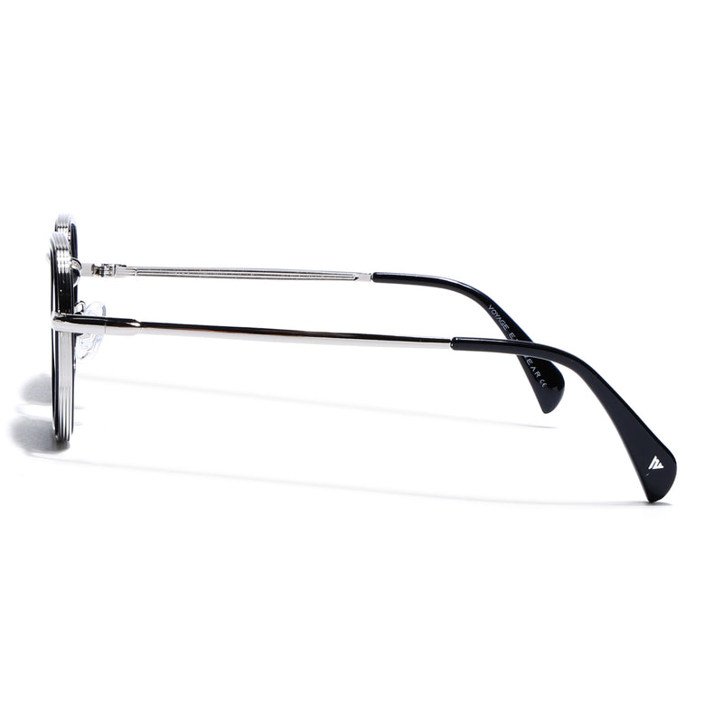 Cubix | Geometric Silver Polarized Sunglasses | Black Lens - PMG5852