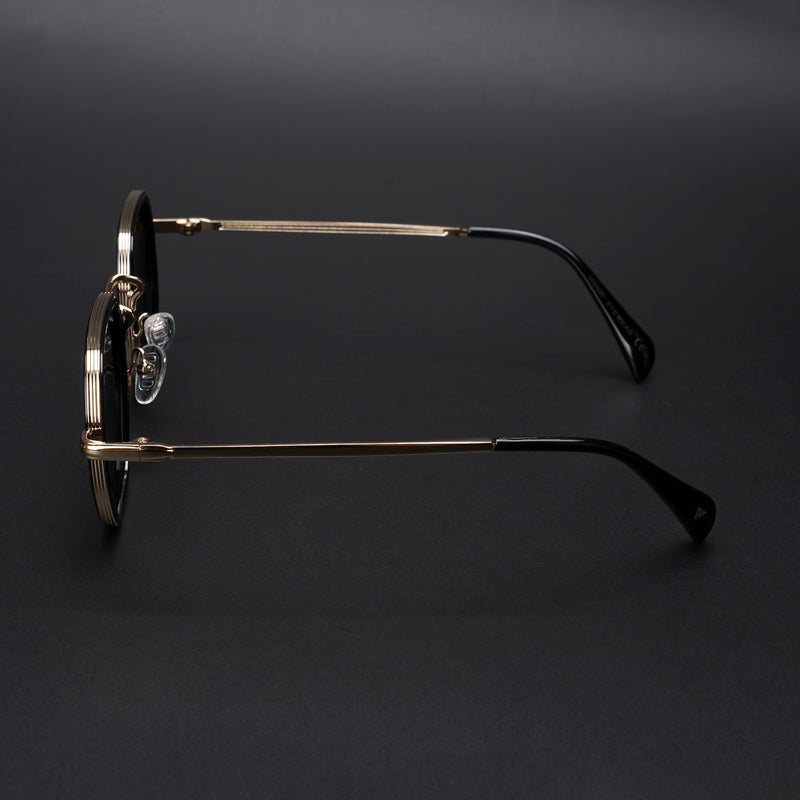 Cubix | Geometric Golden Polarized Sunglasses | Black Lens  - PMG5853