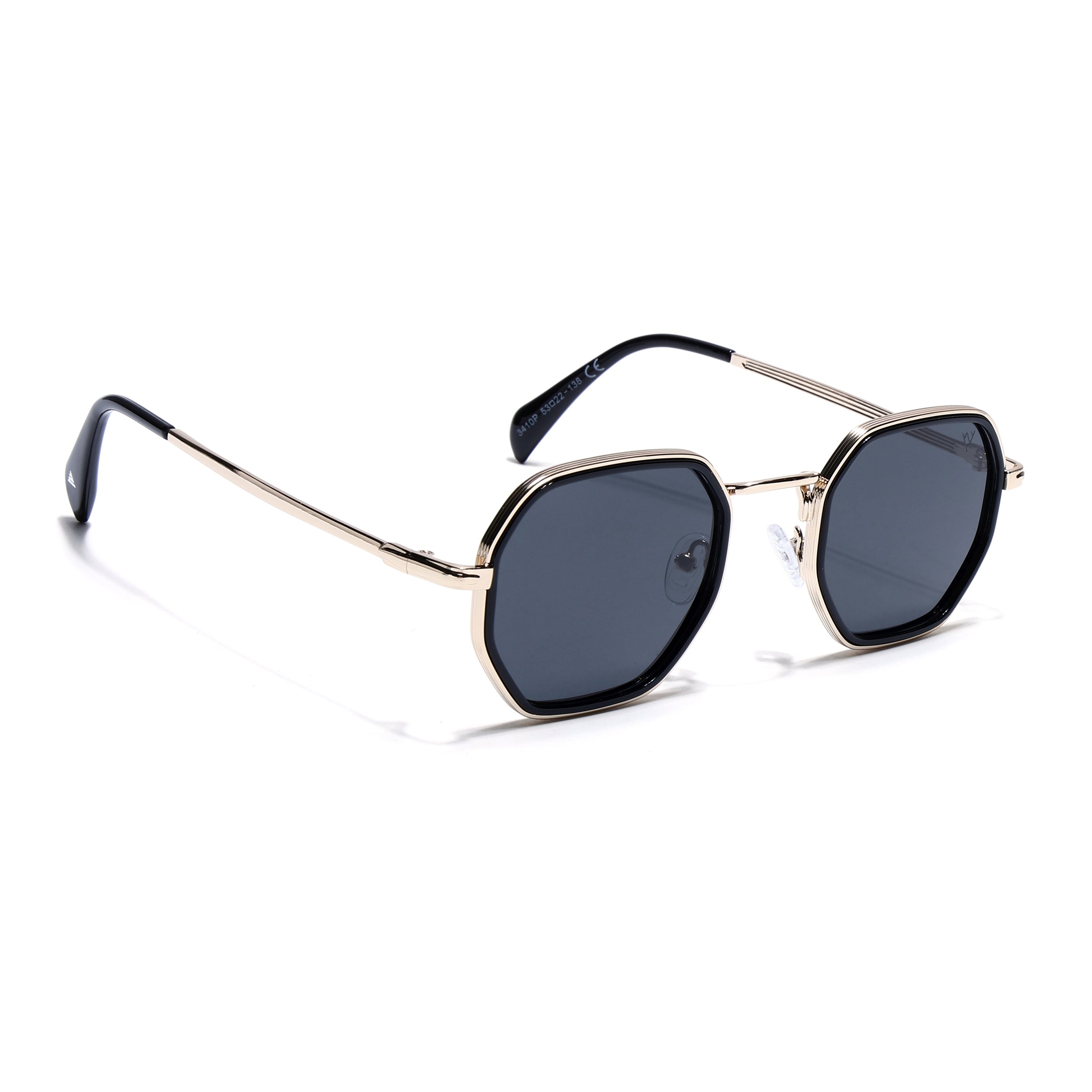 Cubix | Geometric Golden Polarized Sunglasses | Black Lens - PMG5853