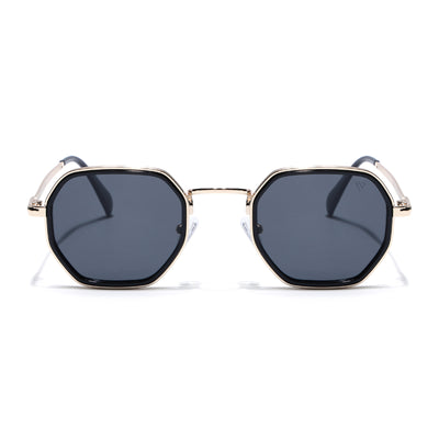 Cubix | Geometric Golden Polarized Sunglasses | Black Lens  - PMG5853