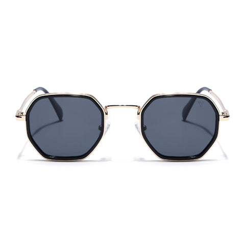 Cubix | Geometric Golden Polarized Sunglasses | Black Lens  - PMG5853