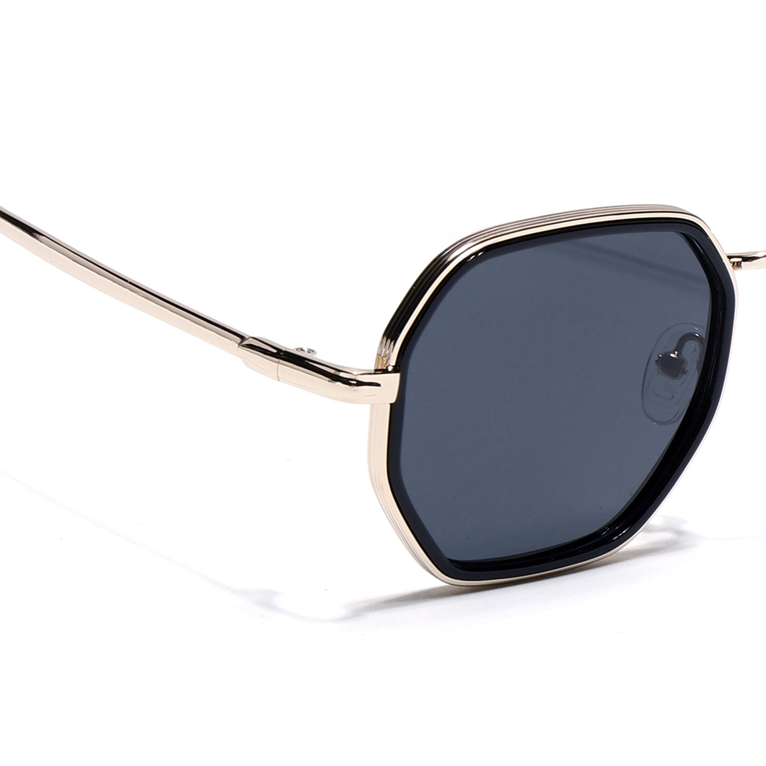 Cubix | Geometric Golden Polarized Sunglasses | Black Lens - PMG5853
