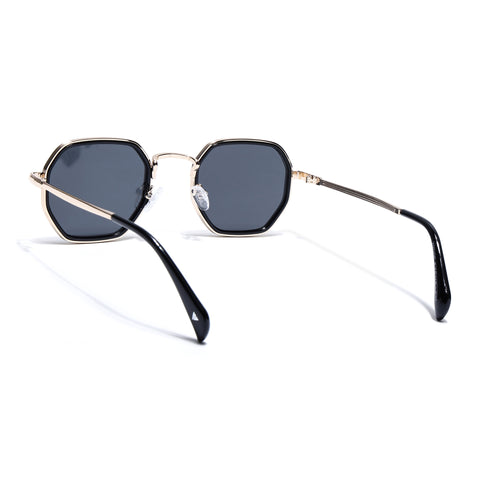 Cubix | Geometric Golden Polarized Sunglasses | Black Lens  - PMG5853