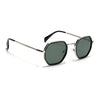 Geometric Sunglasses for Men & Women (Olive Lens | Silver & Black Frame - PMG7577)