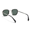 Geometric Sunglasses for Men & Women (Olive Lens | Silver & Black Frame - PMG7577)