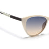 Cateye Sunglasses for Women (Grey & Brown Lens | White Frame - MG7166)