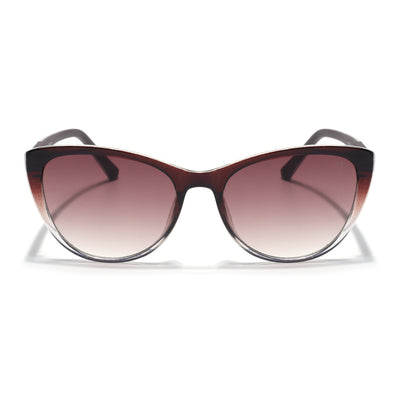 Cateye Sunglasses for Women (Brown & Clear Lens | Brown & Clear Frame - MG7167)