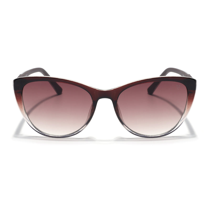 Cateye Sunglasses for Women (Brown & Clear Lens | Brown & Clear Frame - MG7167)