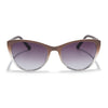Cateye Sunglasses for Women (Grey & Clear Lens | Light Brown Frame - MG7168)