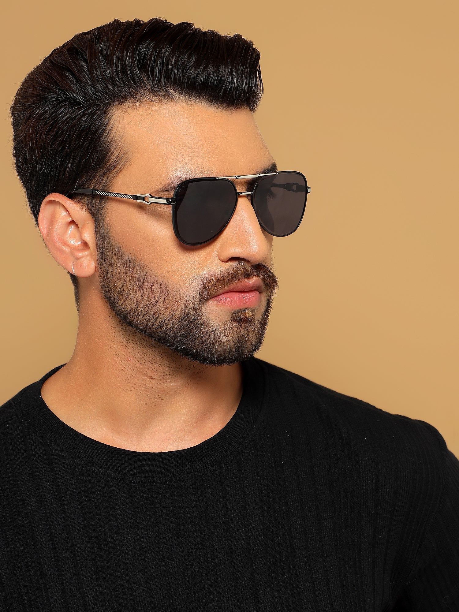 Rafale | Black Aviator Sunglasses | Grey Lens - MG7255