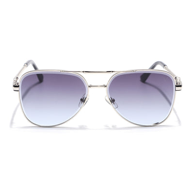 Rafale | Silver Aviator Sunglasses  | Blue & Clear Lens - MG7256
