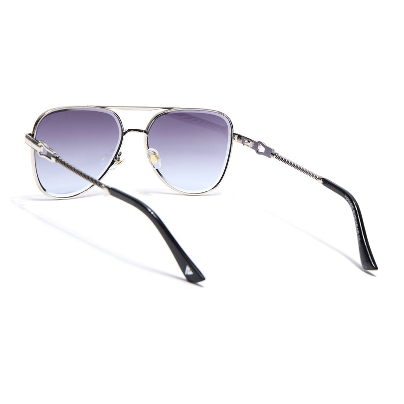 Rafale | Silver Aviator Sunglasses  | Blue & Clear Lens - MG7256