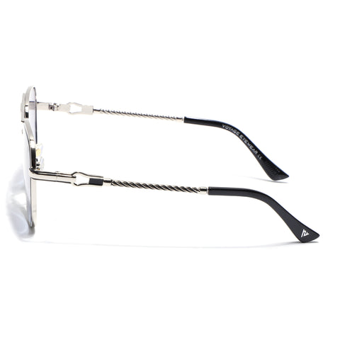 Rafale | Silver Aviator Sunglasses  | Blue & Clear Lens - MG7256