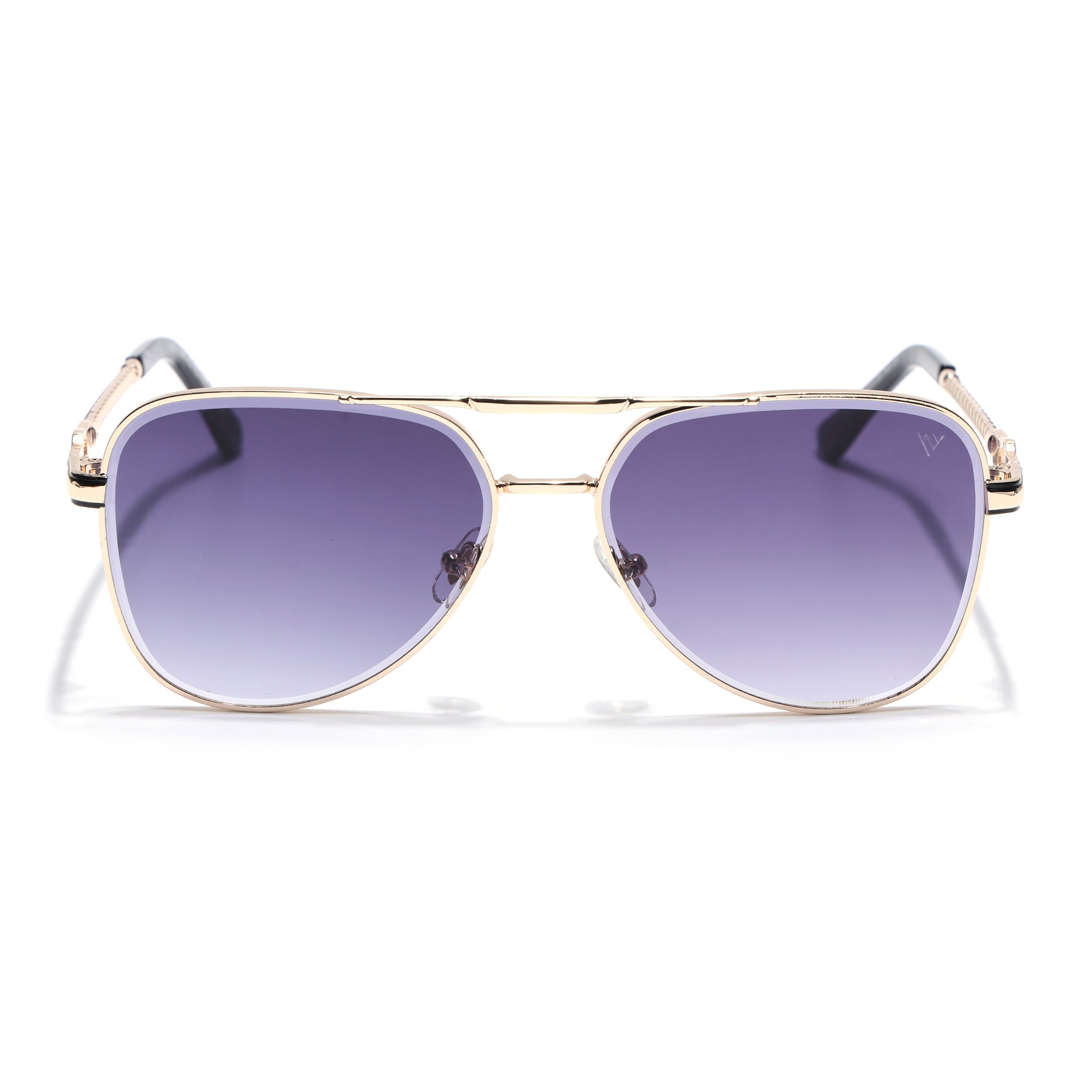Aviator Sunglasses for Men & Women (Grey & Clear Lens | Golden Frame - MG7257)