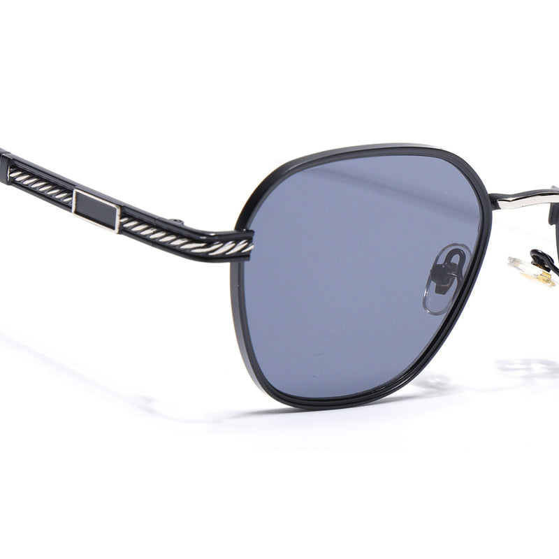 Square Sunglasses for Men & Women (Grey Lens | Black Frame - MG7258)