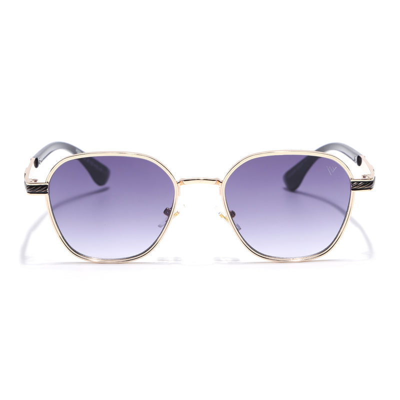 Square Sunglasses for Men & Women (Grey & Clear Lens | Golden Frame - MG7260)