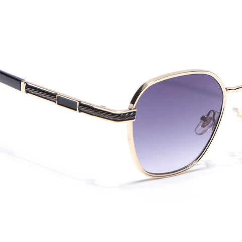 Square Sunglasses for Men & Women (Grey & Clear Lens | Golden Frame - MG7260)
