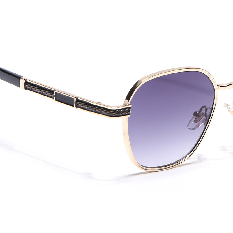 Square Sunglasses for Men & Women (Grey & Clear Lens | Golden Frame - MG7260)