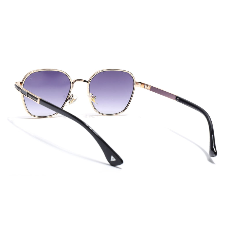 Square Sunglasses for Men & Women (Grey & Clear Lens | Golden Frame - MG7260)