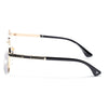 Square Sunglasses for Men & Women (Grey & Clear Lens | Golden Frame - MG7260)