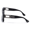 Square Sunglasses for Men & Women (Grey Lens | Black Frame - MG7158)