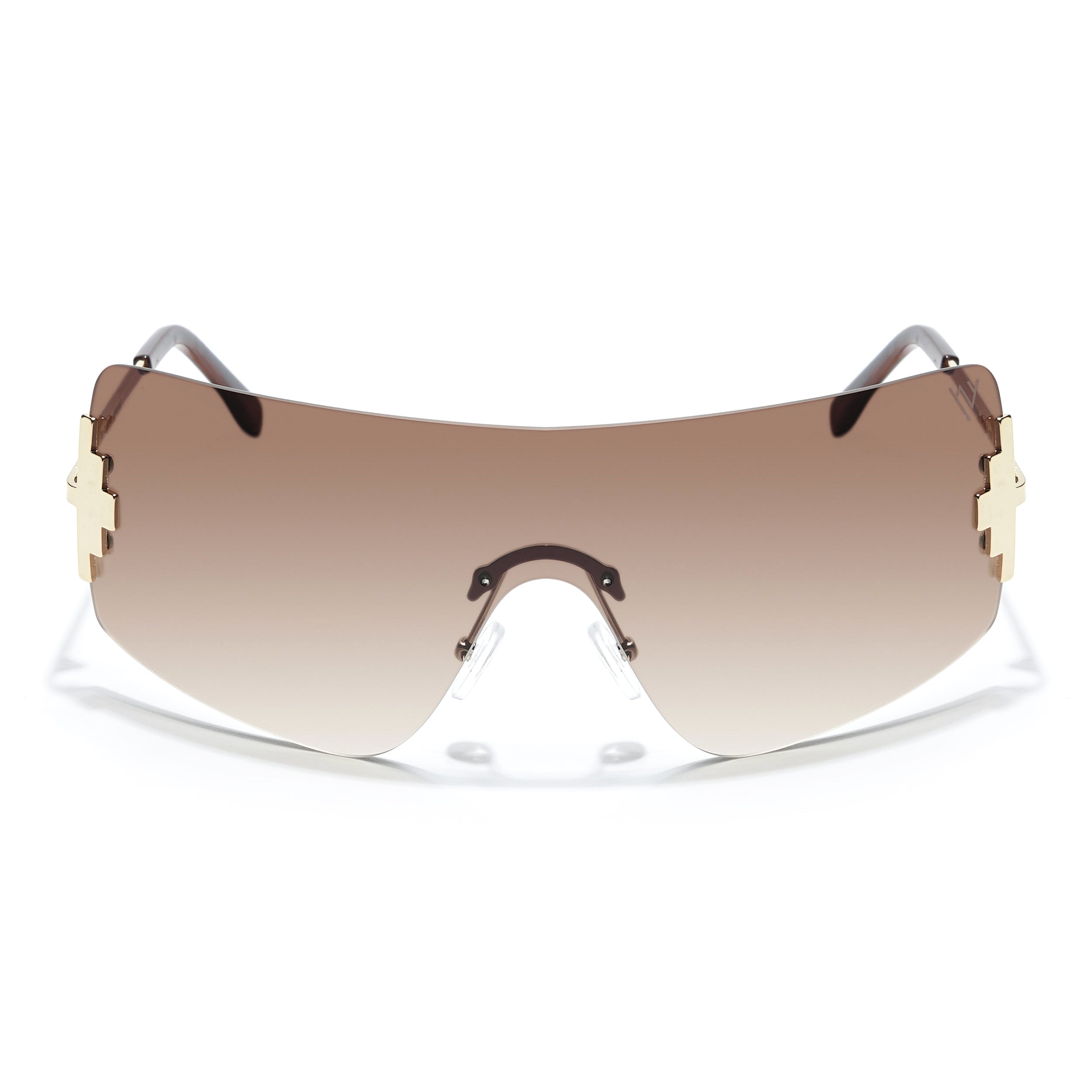 Wrap Around Brown & Clear Sunglasses - MG4118