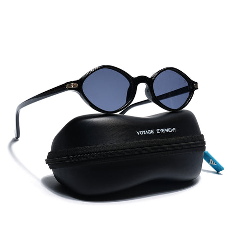 Remi | Black Oval Sunglasses | Grey Lens - MG7751