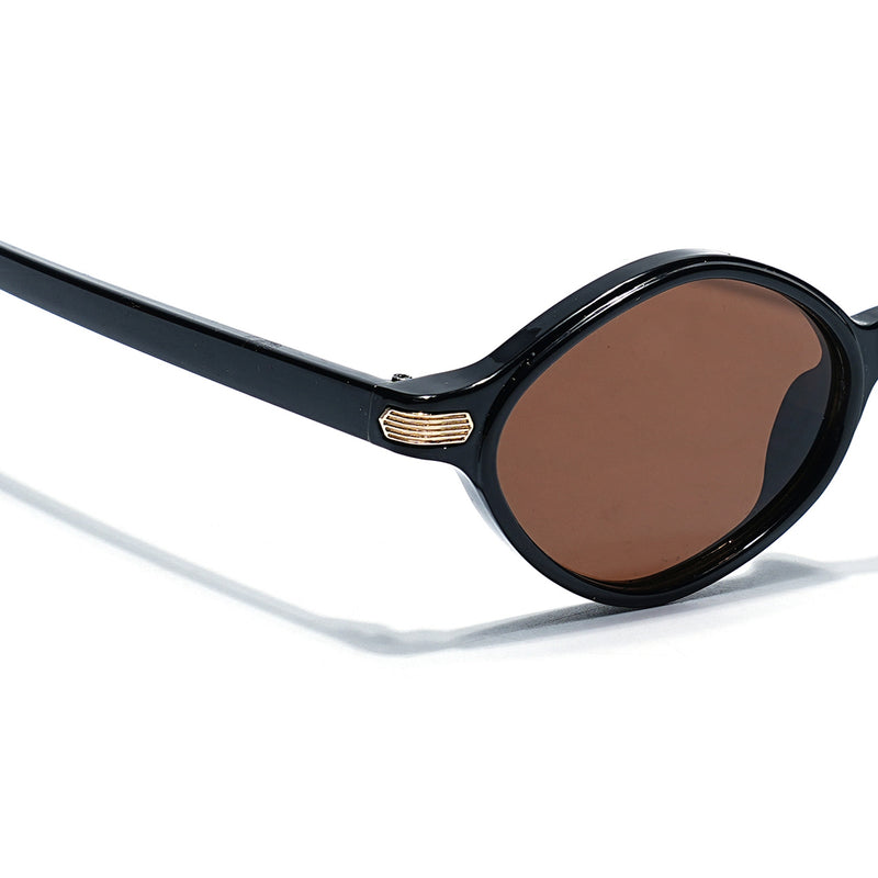 Remi | Black Oval Sunglasses | Brown Lens  - MG7752