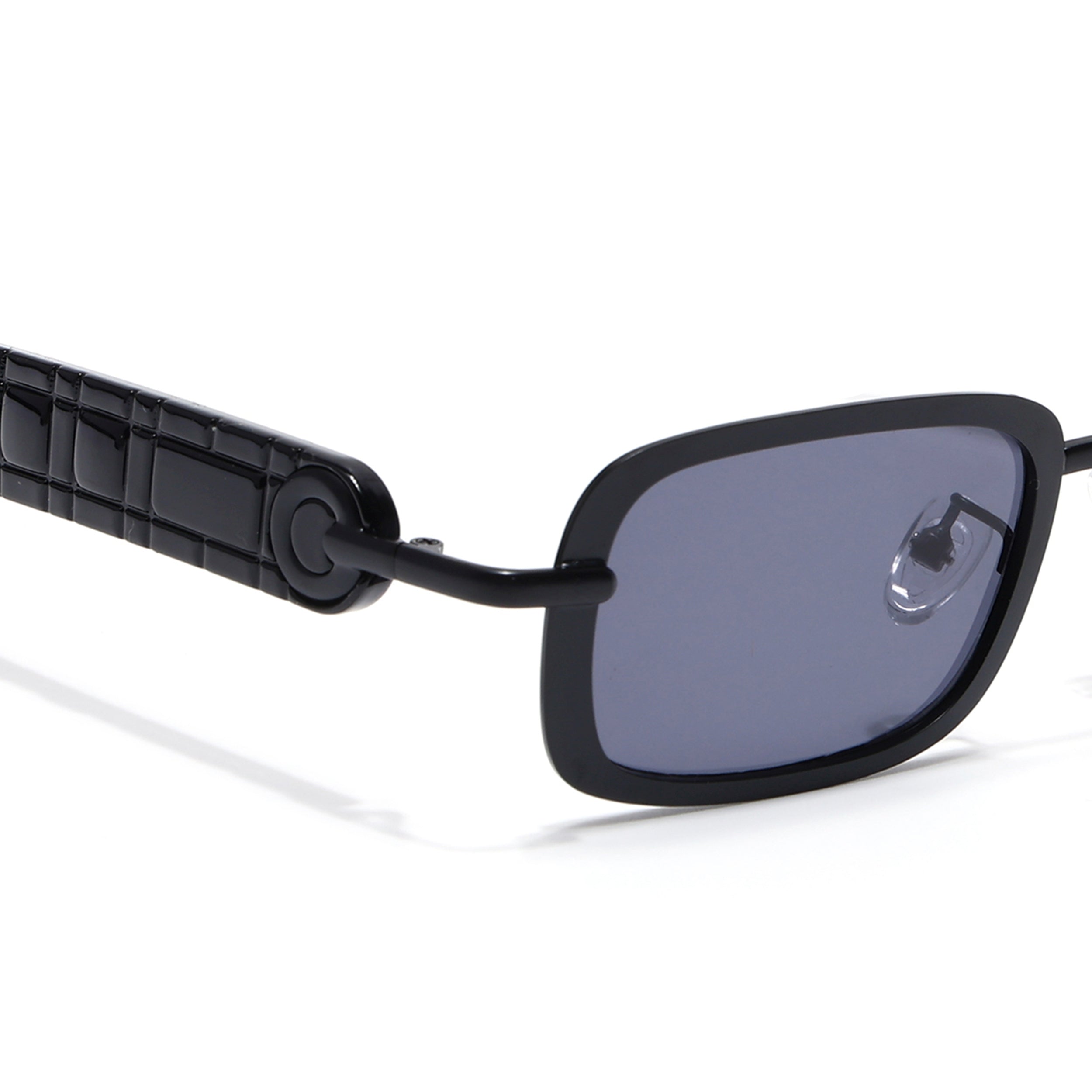 Rectangle Sunglasses for Men & Women (Grey Lens | Black Frame - MG7616)