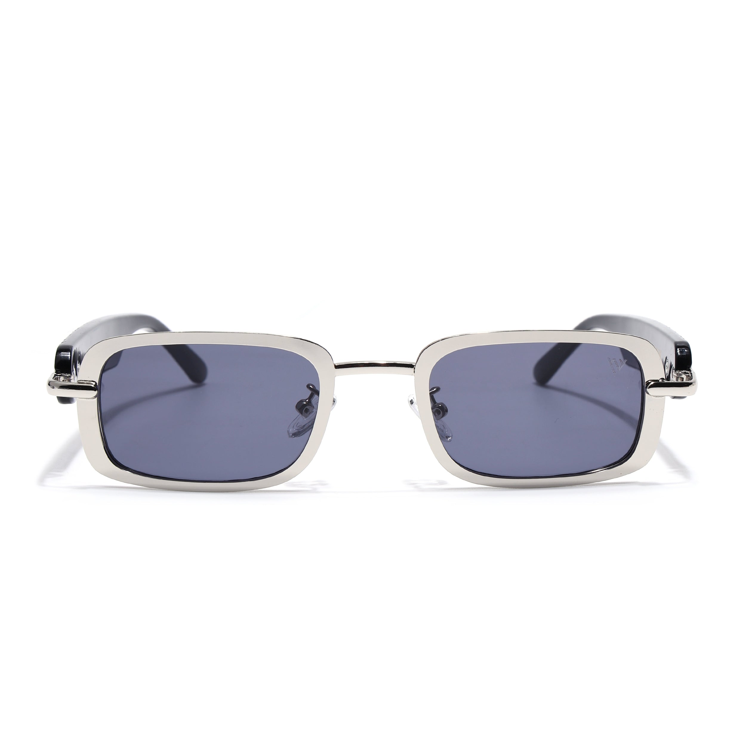 Rectangle Sunglasses for Men & Women (Grey Lens | Silver Frame - MG7617)