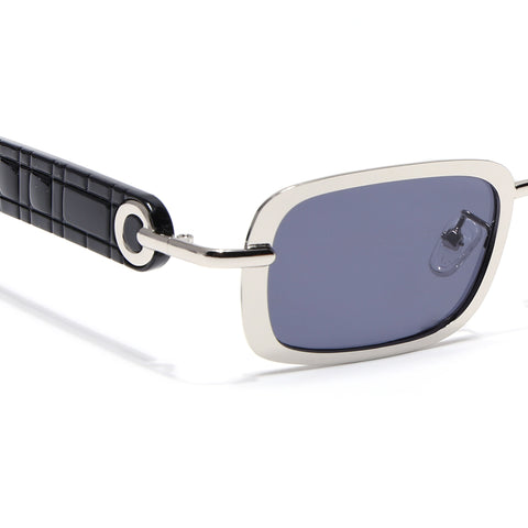 Rectangle Sunglasses for Men & Women (Grey Lens | Silver Frame - MG7617)
