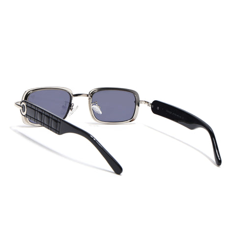 Rectangle Sunglasses for Men & Women (Grey Lens | Silver Frame - MG7617)