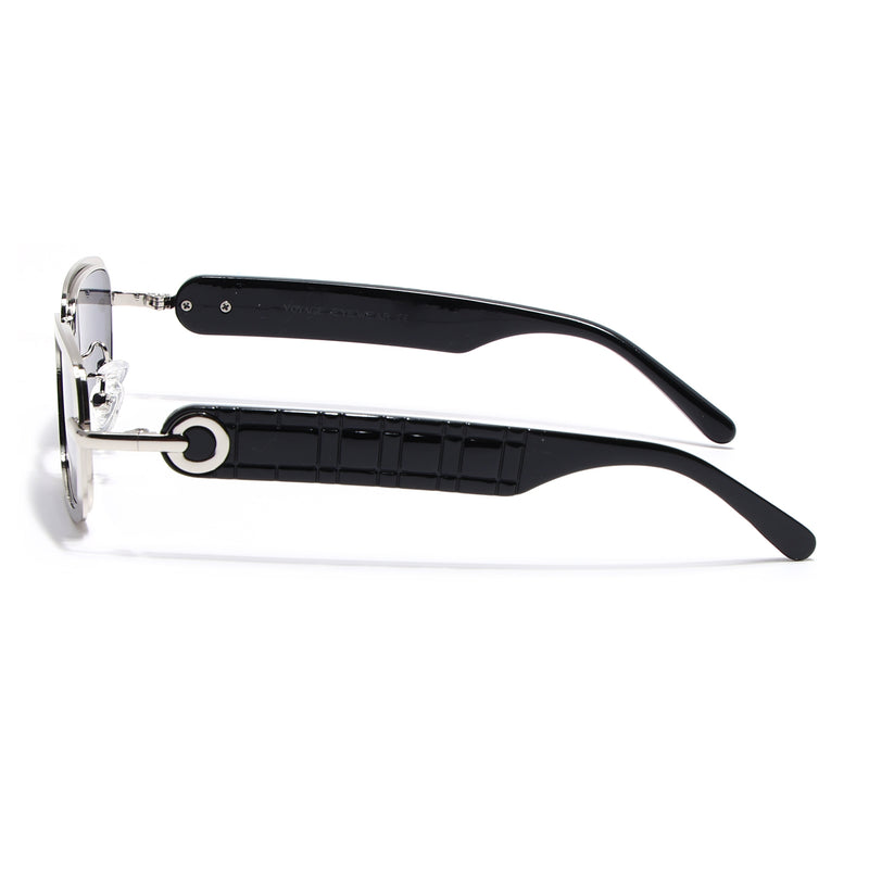 Rectangle Sunglasses for Men & Women (Grey Lens | Silver Frame - MG7617)