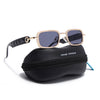 Rectangle Sunglasses for Men & Women (Grey Lens | Golden Frame - MG7618)