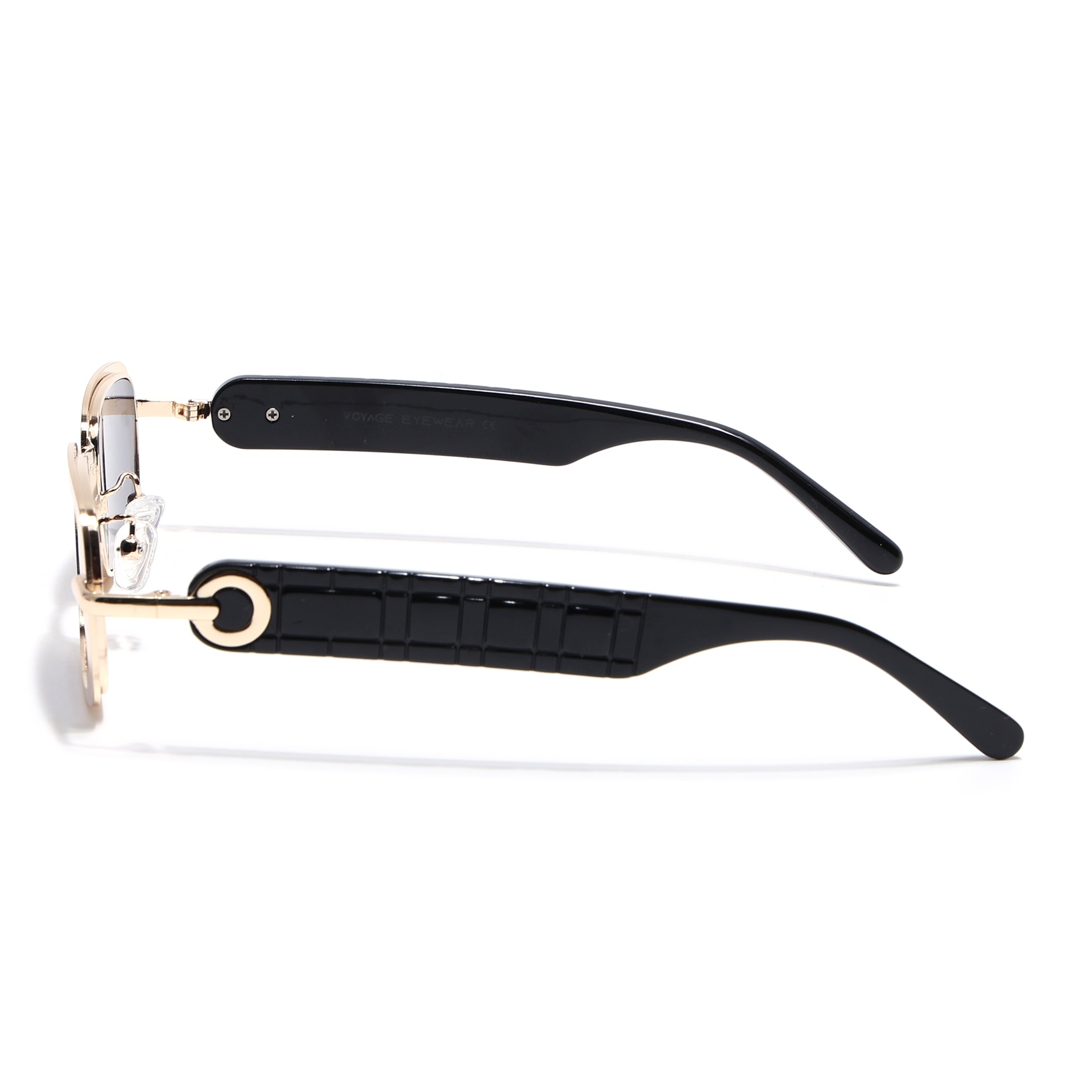 Rectangle Sunglasses for Men & Women (Grey Lens | Golden Frame - MG7618)