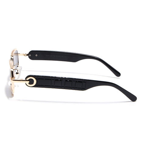 Rectangle Sunglasses for Men & Women (Grey Lens | Golden Frame - MG7618)