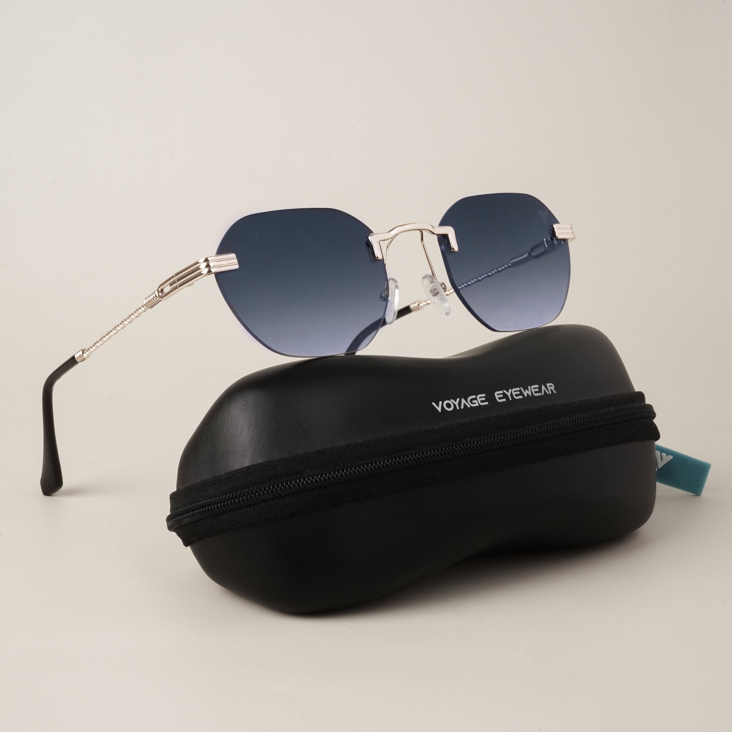 Voyage Black Gradient Rimless Sunglasses - MG3606