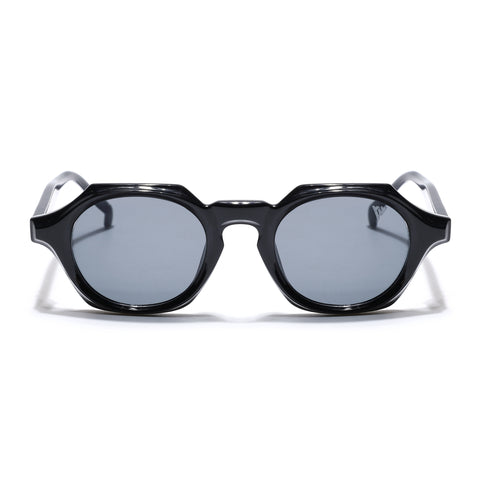 Hexagonal Sunglasses for Men & Women (Black Lens | Black Frame - MG7673)